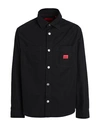 Hugo Boss Oversized-fit Shirt In Cotton Twill With Logo Label In Black