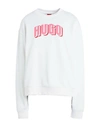 HUGO HUGO WOMAN SWEATSHIRT OFF WHITE SIZE L COTTON, POLYESTER