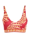 ADIDAS ORIGINALS ADIDAS X FARM RIO WORKOUT BRA - MEDIUM SUPPORT WOMAN TOP TOMATO RED SIZE M A-C RECYCLED POLYESTER, E