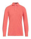 Rossopuro Man Polo Shirt Orange Size 5 Cotton