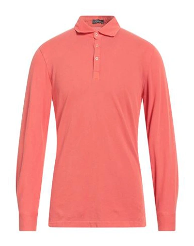 Rossopuro Man Polo Shirt Orange Size 5 Cotton