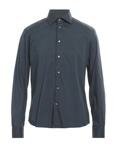Brian Dales Man Shirt Midnight Blue Size 15 ¾ Cotton, Polyamide, Elastane