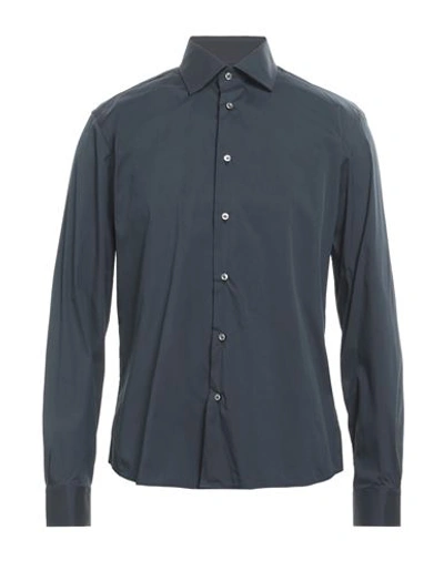 Brian Dales Man Shirt Midnight Blue Size 15 ¾ Cotton, Polyamide, Elastane In Blue