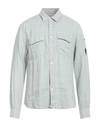 C.p. Company C. P. Company Man Shirt Light Grey Size Xl Linen In Grey