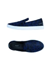 Dolce & Gabbana Blue Calfskin Hair Leopard Sneakers Shoes In Blue