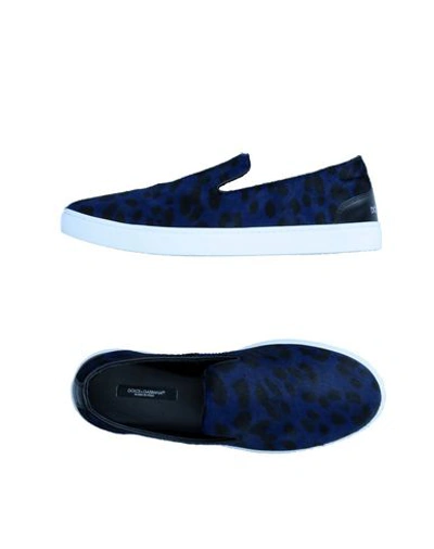 Dolce & Gabbana Man Sneakers Midnight Blue Size 8.5 Calfskin