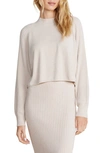 Barefoot Dreams Cozychic Ultra Lite Ribbed Mock-neck Pullover In Bisque
