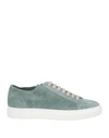 Doucal's Man Sneakers Sage Green Size 7 Leather In Sage Green