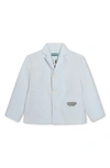 Kenzo Kids' Stripe Seersucker Blazer In Blue/ Ivory