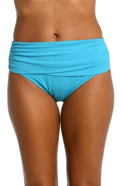 La Blanca Island Goddess Overlap Bikini Bottoms In Azul