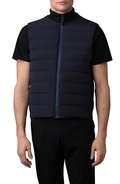 Mackage Jacob Mixed Media Down Waistcoat In Navy