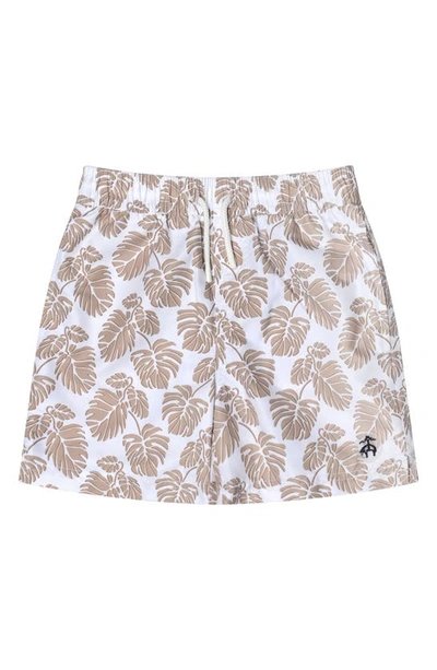 Brooks Brothers Kids' Fitted Swim Trunks In Sand