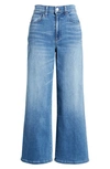 Le Jean Juliette High Waist Ankle Wide Leg Jeans In Moon River