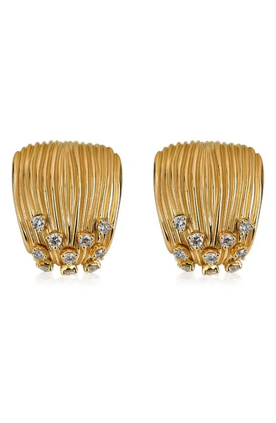 Hueb Bahia 18k Gold Diamond Huggie Earrings In Yellow Gold