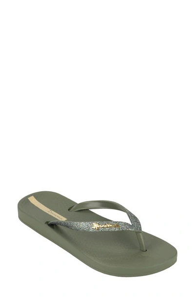 Ipanema Women's Ana Sparkle Flip-flop Sandals In Green Glit