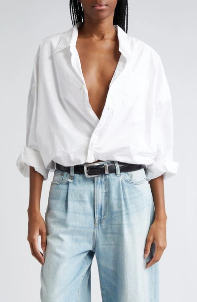 R13 Cropped Cotton Shirt In White