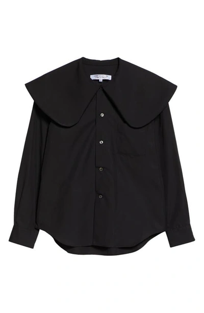 Comme Des Garçons Comme Des Garçons Oversize Collar Cotton Button-up Shirt In Black