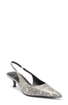 Jeffrey Campbell Persona Slingback Pump In Black White Lizard Print