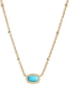 Kendra Scott Elisa Mini Pendant Necklace In Gold Turquoise