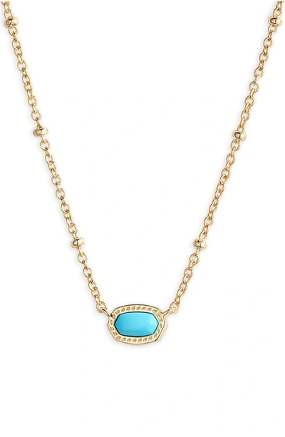 Kendra Scott Elisa Mini Pendant Necklace In Gold Turquoise