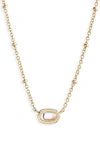 Kendra Scott Elisa Mini Pendant Necklace In Gold Dichroic Glass