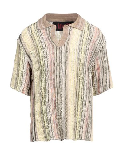 Vitelli Linen Blend Cotton Polo Shirt In Multicolour