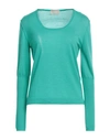 Drumohr Woman Sweater Green Size S Cashmere, Merino Wool, Silk In Green