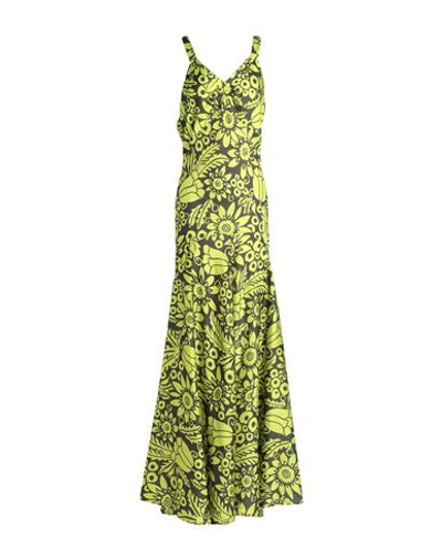 Solotre Woman Maxi Dress Acid Green Size 8 Polyester