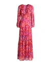 Dondup Woman Maxi Dress Coral Size 6 Viscose In Red