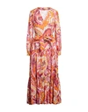 Twinset Woman Maxi Dress Mandarin Size 10 Cotton In Mandarin