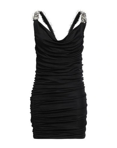 Pinko Woman Mini Dress Black Size Xxs Viscose, Cotton, Elastane
