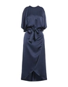 Eleventy Woman Midi Dress Midnight Blue Size 4 Triacetate, Cupro In Blue