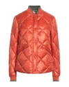 Woolrich Woman Down Jacket Orange Size L Polyamide In Orange