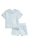 Nordstrom Babies' Cozy Short Sleeve Top & Shorts Set In Blue Drift