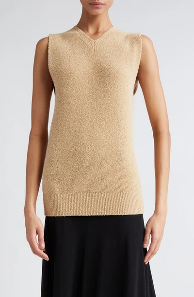 Totême Sleeveless Organic Cotton Blend Sweater In Sand