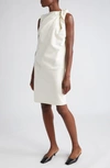 Totême Shoulder-twist Dress Ecru In Ecru