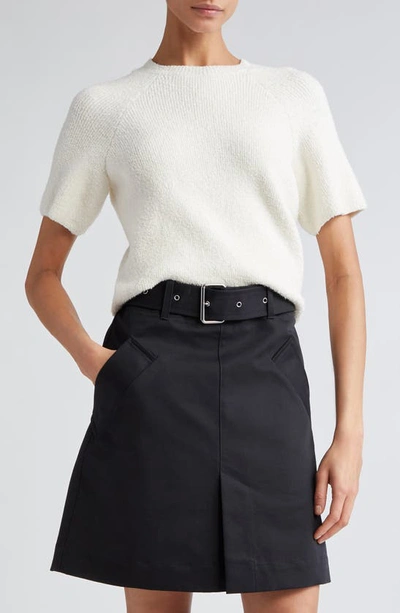 Totême Raglan Sleeve Organic Cotton Blend Sweater In White