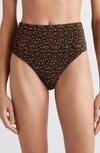 TOTÊME PRINT SMOCKED BIKINI BOTTOMS