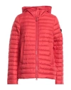 Peuterey Woman Down Jacket Tomato Red Size 8 Polyester In Tomato Red