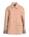 BOUTIQUE MOSCHINO BOUTIQUE MOSCHINO WOMAN OVERCOAT & TRENCH COAT CAMEL SIZE 8 COTTON, ELASTANE, POLYESTER, VIRGIN WOOL