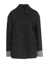 BOUTIQUE MOSCHINO BOUTIQUE MOSCHINO WOMAN OVERCOAT & TRENCH COAT BLACK SIZE 12 COTTON, ELASTANE, POLYESTER, VIRGIN WOO