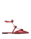 Valentino Garavani Woman Ballet Flats Red Size 8 Soft Leather