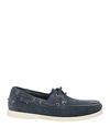 Sebago Man Loafers Navy Blue Size 8 Soft Leather