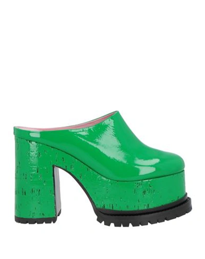 Haus Of Honey Woman Mules & Clogs Green Size 8 Soft Leather