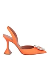 AMINA MUADDI AMINA MUADDI WOMAN PUMPS ORANGE SIZE 7 TEXTILE FIBERS