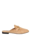 Bibi Lou Woman Mules & Clogs Camel Size 6 Leather In Beige