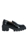 Stuart Weitzman Soho Glossed-leather Platform Loafers In Black