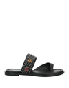 Lola Cruz Woman Thong Sandal Black Size 8 Leather In Black