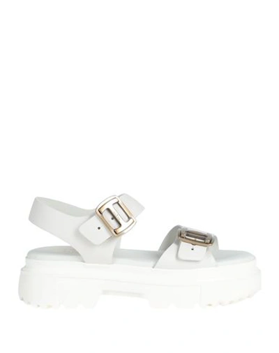 Hogan Woman Sandals White Size 6.5 Leather