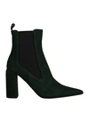 FABI FABI WOMAN ANKLE BOOTS DARK GREEN SIZE 10 LEATHER